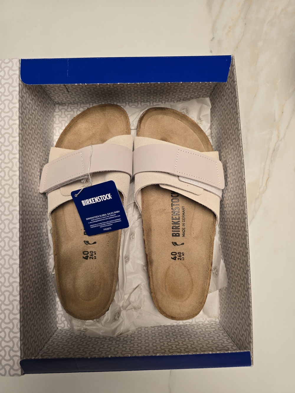 Birkenstock Women’s Oita Antique White Suede Sandal Sz 40 (US 9-9.5)
